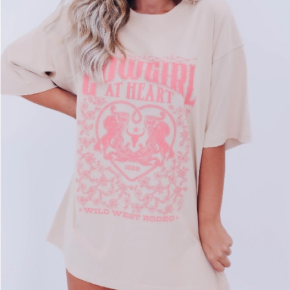 Cowgirl at heart Graphic T-Shirt with Pink Design